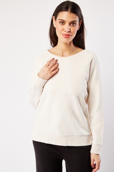 Image of Raglan Sleeve Plain Sweatshirt