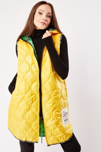 Image of Patch Applique Quilted Hooded Jacket