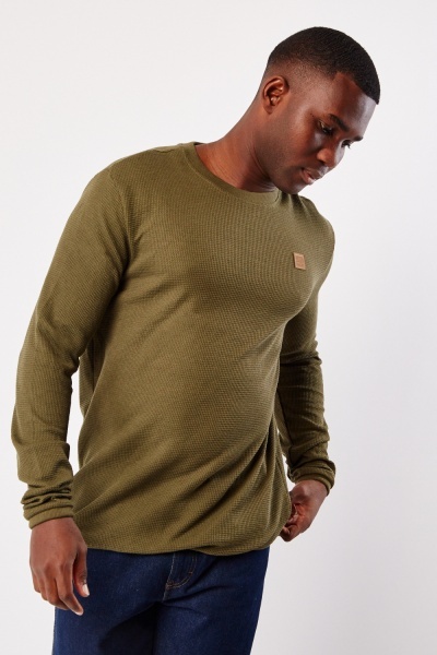 Image of Textured Sqaure Patch Trim Jumper