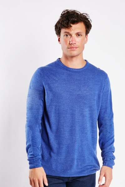 Image of Thin Knit Plain Mens Pullover