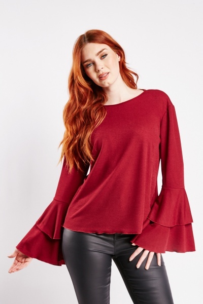 Tiered Bell Sleeve Blouse