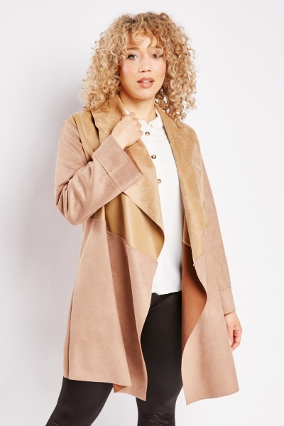 Contrasted Waterfall Open Jacket