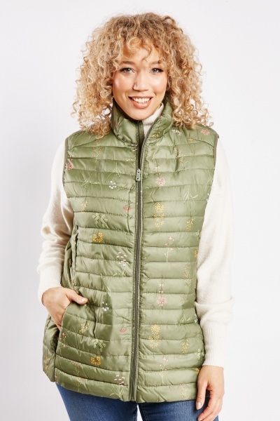 Image of High Neck Quilted Gilet