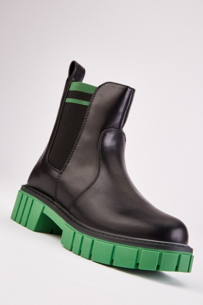 Contrasted Sole Kids Boots