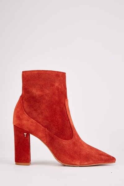 Ted Baker Suede Block Heel Ankle Boots