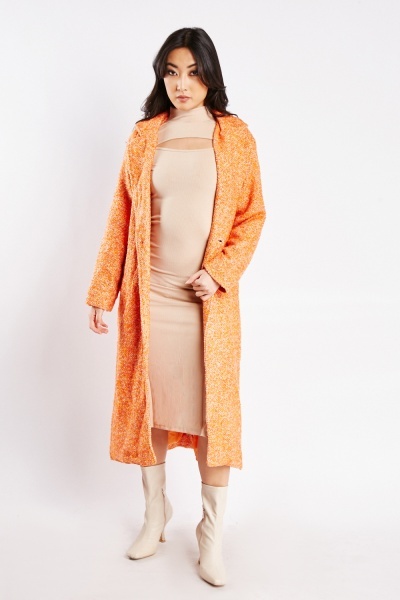 Image of Textured Belted Midi Coat