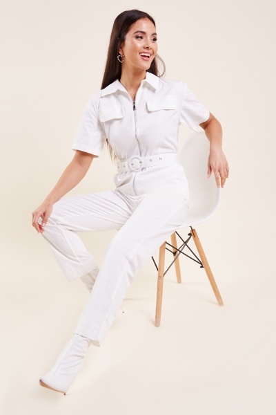 O-Ring Belted Utility Jumpsuit