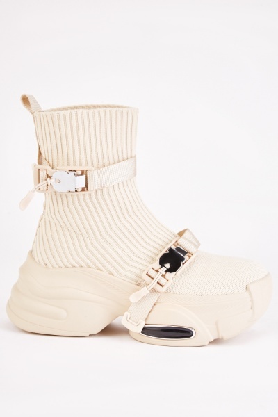 Image of Sock Overlay Double Strap Boots