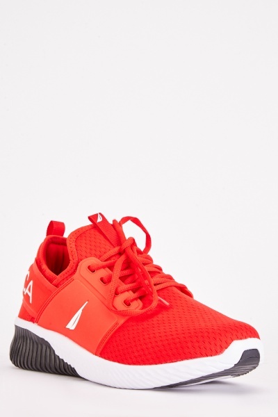 Lace Up Red Mens Trainers