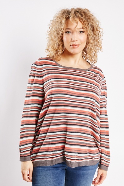 Horizontal Striped Knitted Top