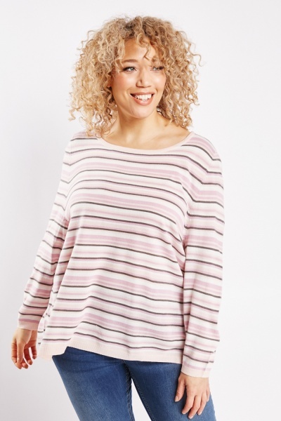 horizontal striped knitted top
