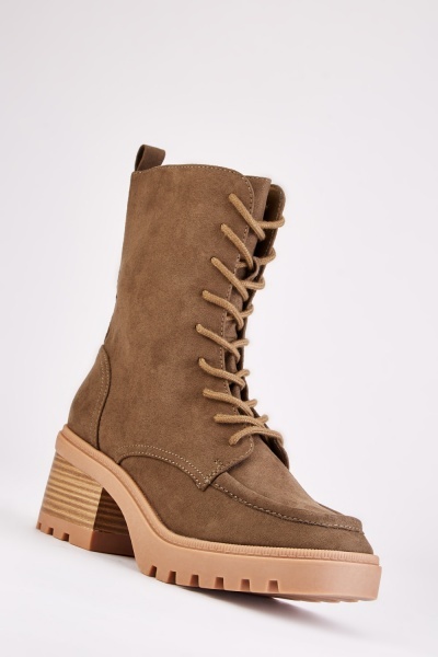 Chunky Lace Up Ankle Boots