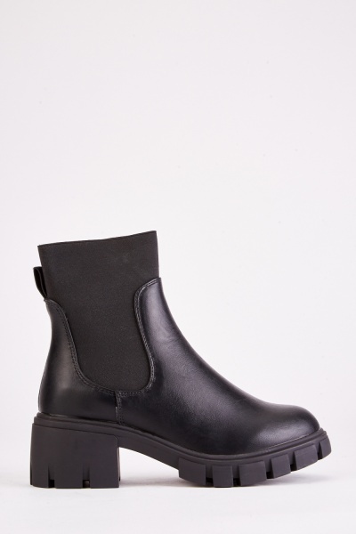 Elastic Insert Ankle Boots