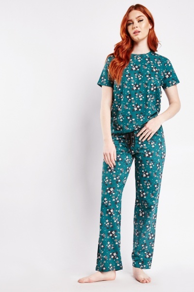 Floral Print Cotton Pyjama Set