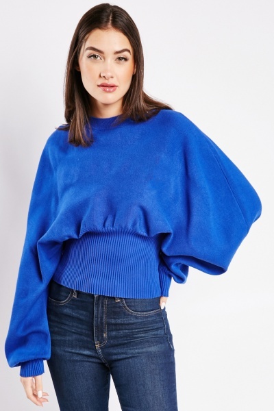 Image of Slouchy Batwing Sleeve Knit Jumper