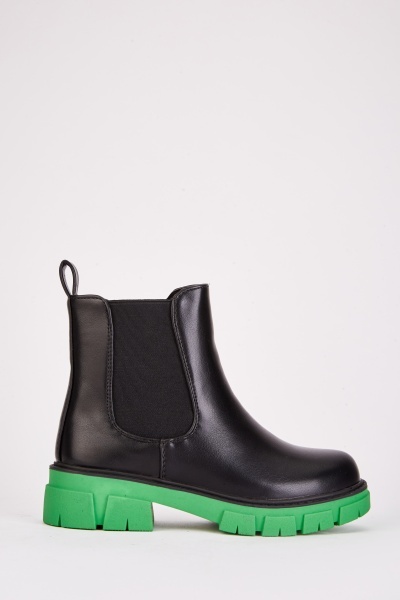 Contrasted Sole Kids Ankle Boots