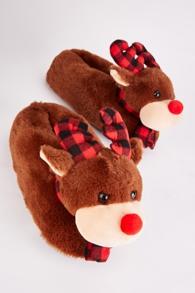 Image of Novelty Reindeer Comfy Mens Slippers