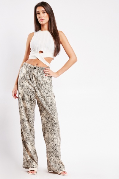 Image of Printed Elasticated Trousers