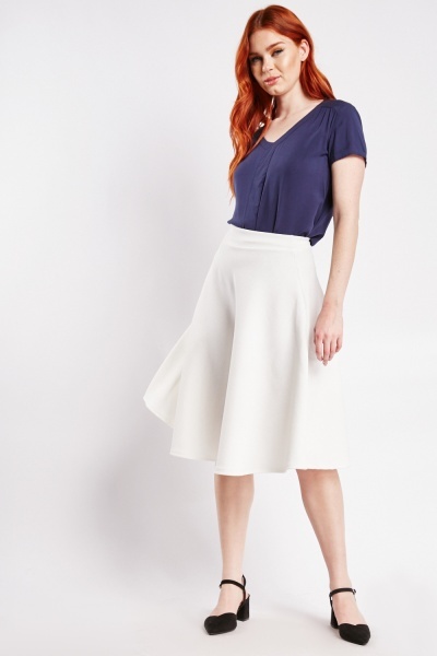 Image of Textured Circle Swing Skirt
