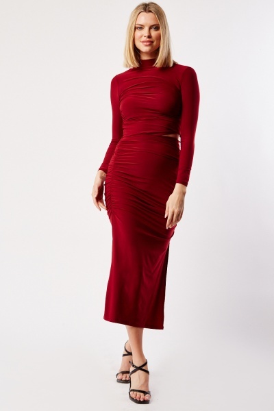 Image of Cut Out Ruched Bodycon Dress