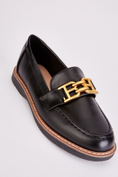 Image of Metal Detail Slip On Loafers