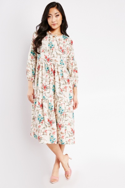 Dainty Flower Print Midi Dress