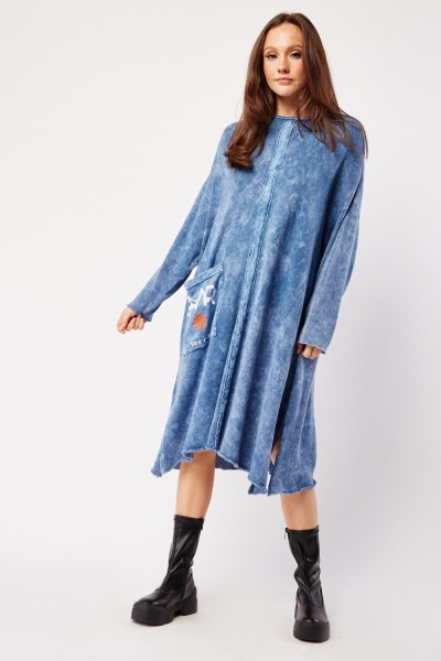 Image of Distressed Single Pocket Dress