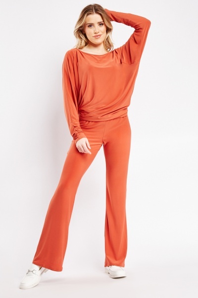 Batwing Sleeve Top And Trousers Set