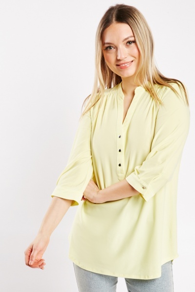 Image of Button Front Tunic Blouse