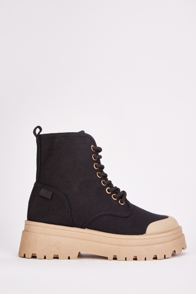 Image of High Top Platform Canvas Sneakers