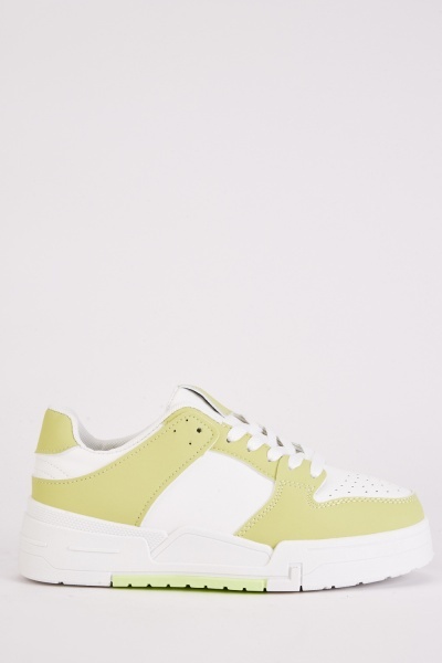 Image of Lace Up Contrast Platform Trainers