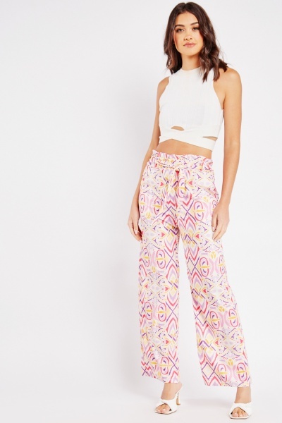 Image of Aztec Print Belted Trousers