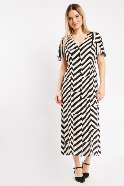 Striped Midaxi Dress