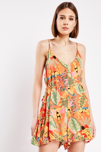 Image of Tropical Floral Print Playsuit