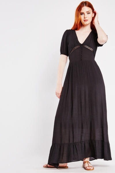 Image of Crochet Trim Prairie Maxi Dress