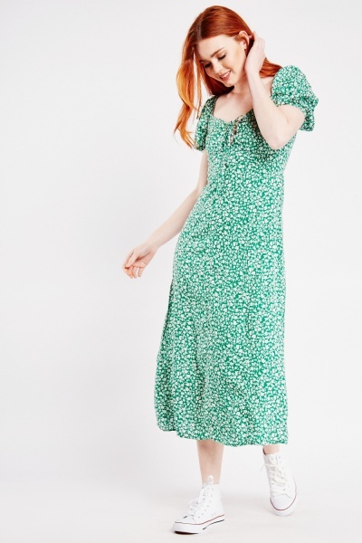 Image of Calico Print Midaxi Tea Dress