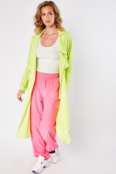 Image of Trench Coat In Lime Green