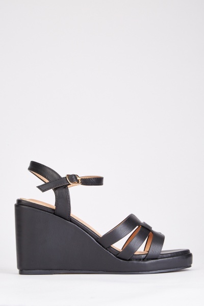 Image of Wedge Heel Strappy Sandals