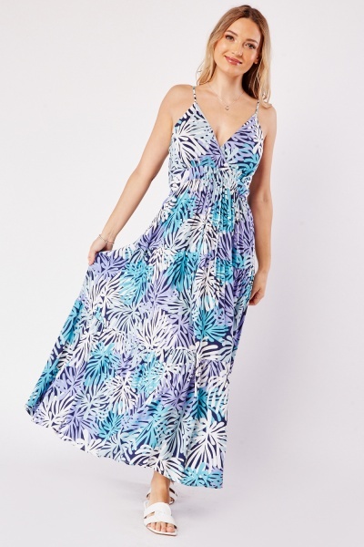 Image of Printed Strappy Maxi Dress