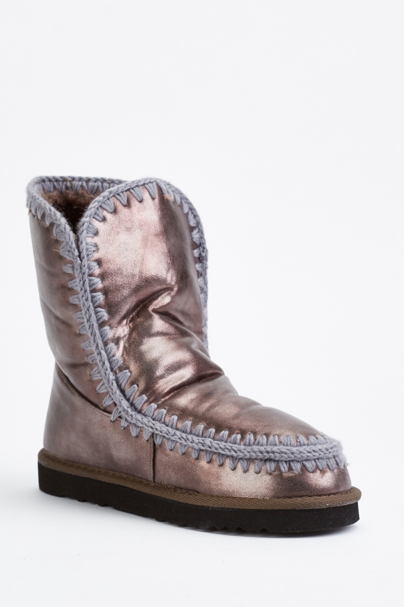 metallic winter boots