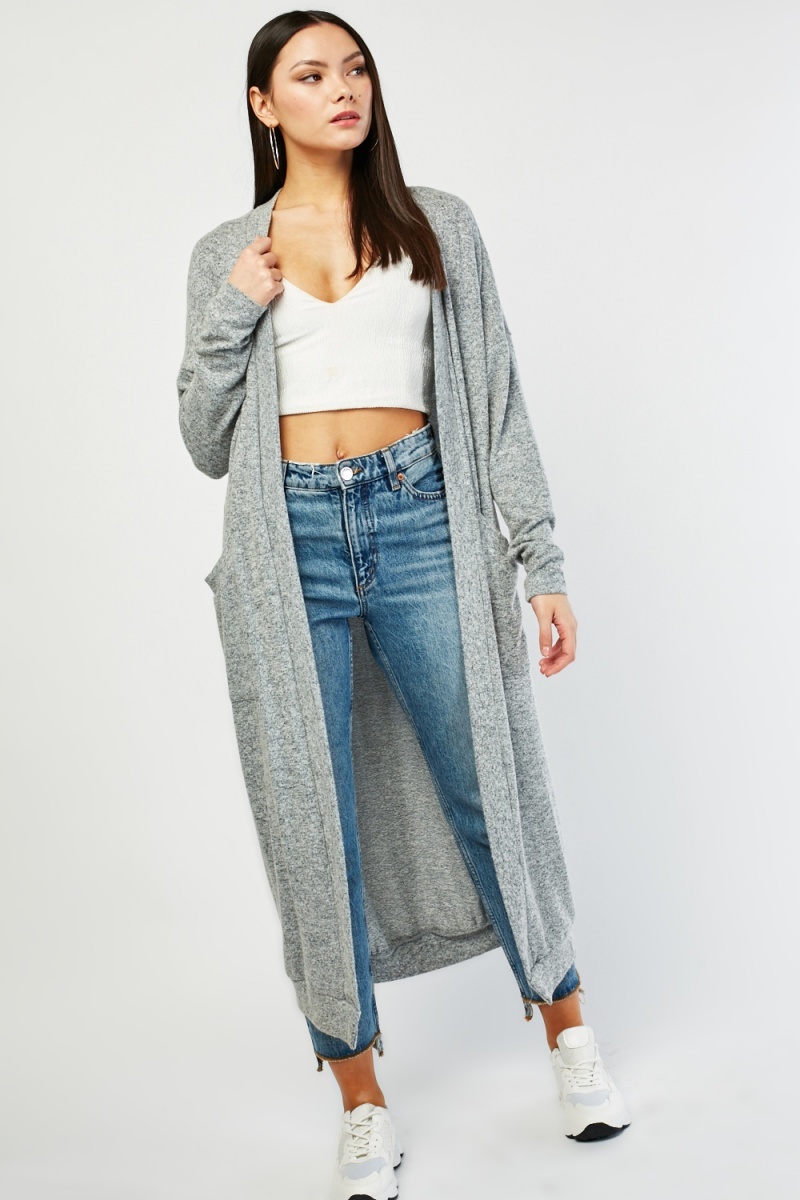 grey thin cardigan