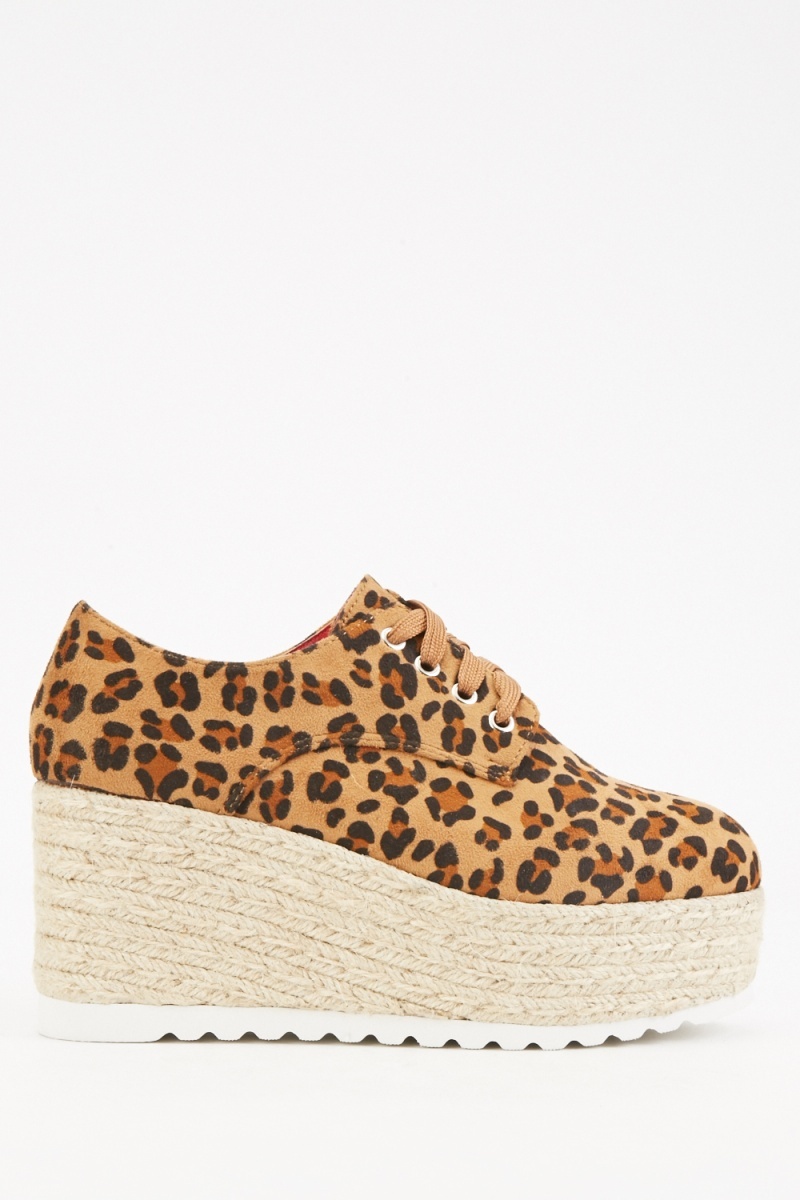 Leopard Print Wedge Shoes - Just $6