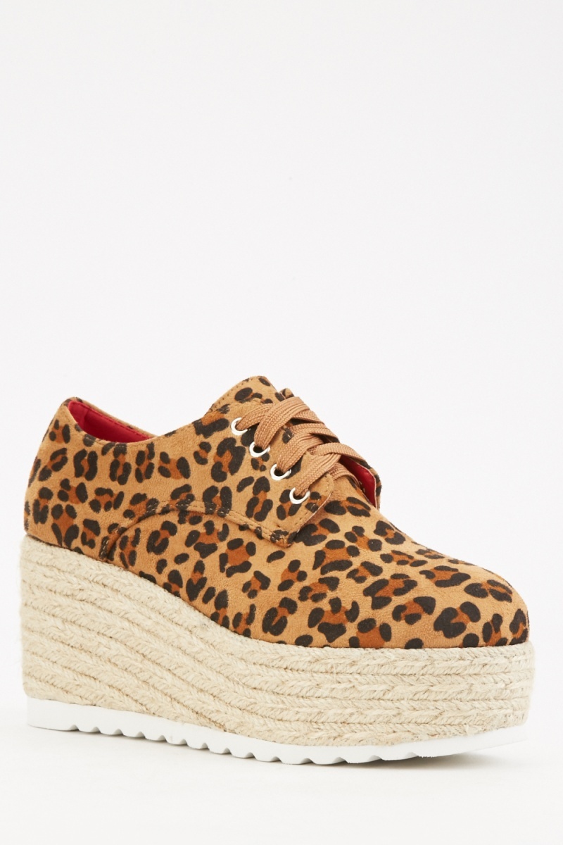 Leopard Print Wedge Shoes - Just $6