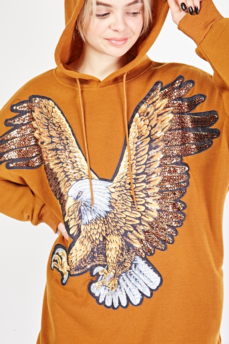 sequin eagle hoodie