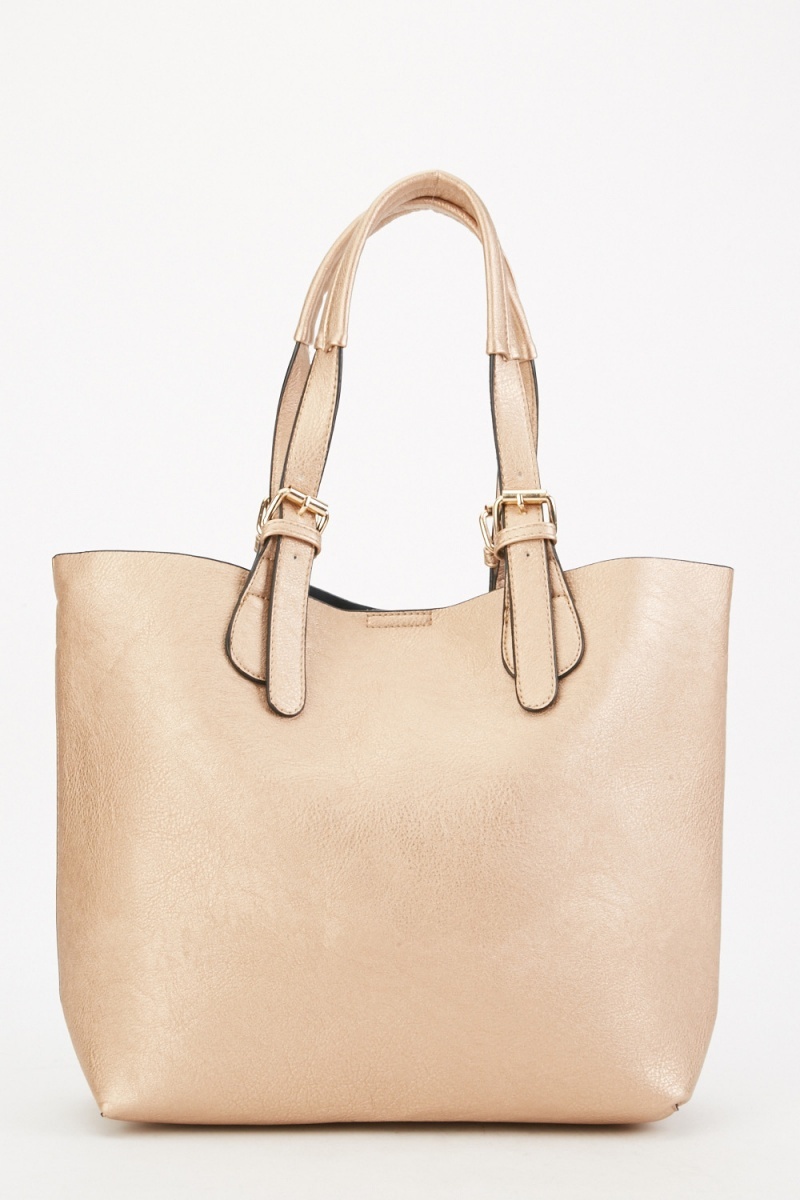 large gold tote bag