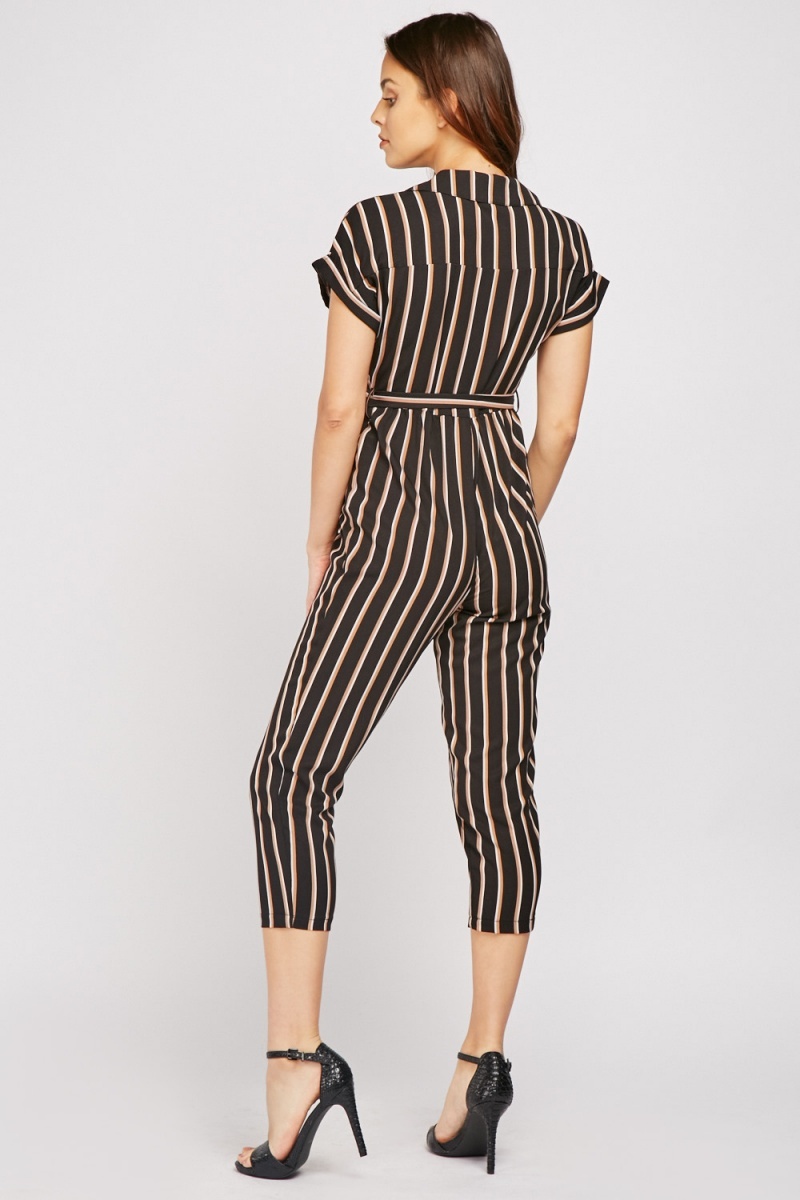 petite striped jumpsuit