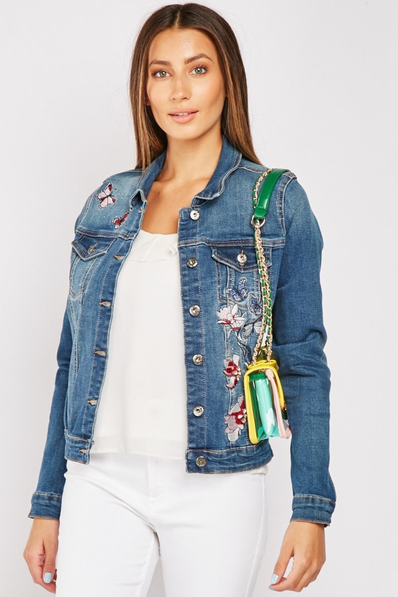 superdry embroidered denim jacket