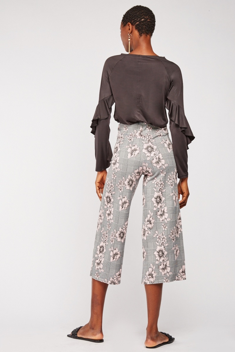 Phase Eight Fran Geometric Print Cropped Trousers BlackStone at John  Lewis  Partners