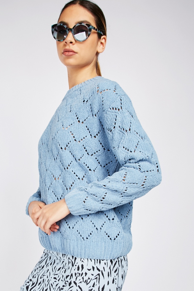 Pointelle Knit Jumper - Off White - Just $4