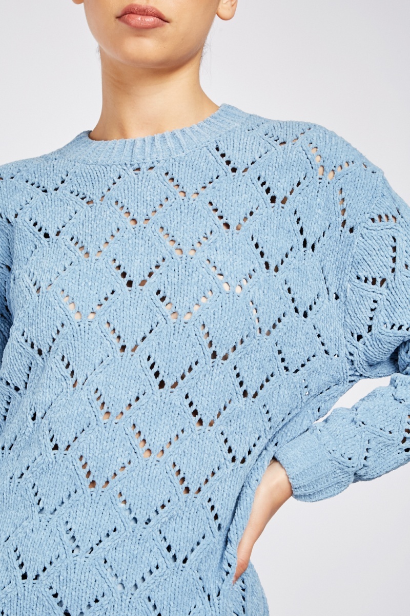 Pointelle-knit jumper